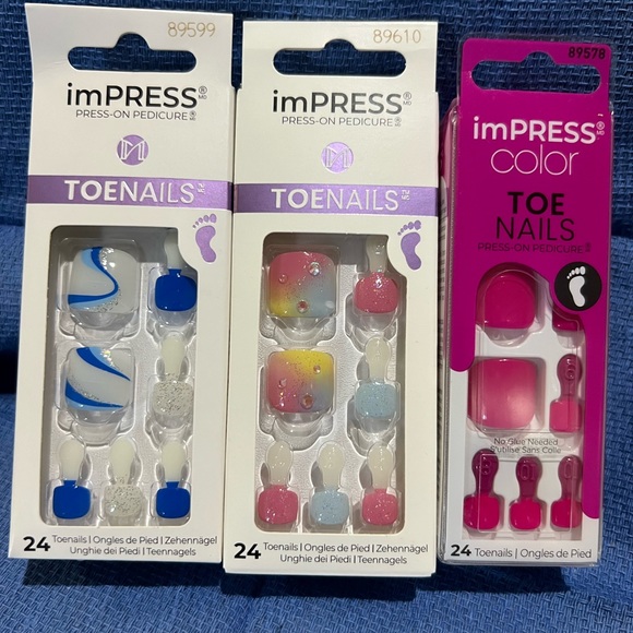 Press on toenails three packages with 24 nails per package - Picture 1 of 2